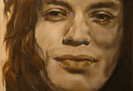 Painted portrait of mick jagger circa 1969